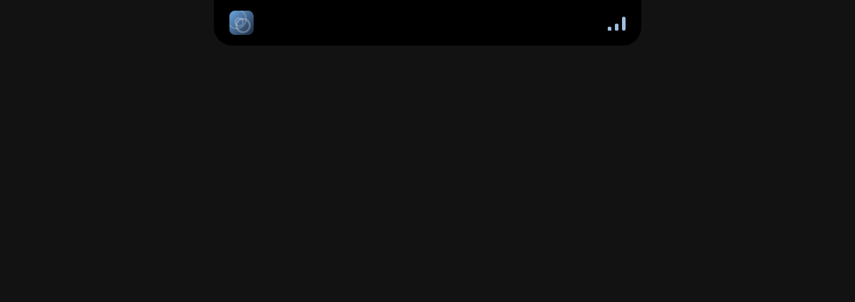 The notch at rest: a small album thumbnail on the left of the camera and animated level bars on the right.